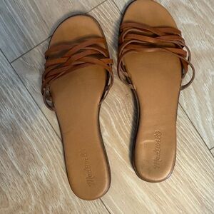 Madewell Tan Leather Slide Sandals